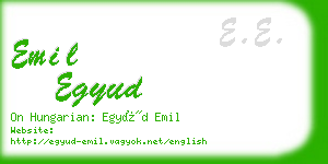 emil egyud business card
